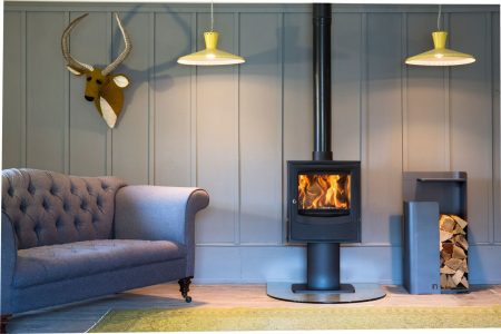Arada Farringdon Small On Pedestal Pictured With Tower Logstore In Grey Preview