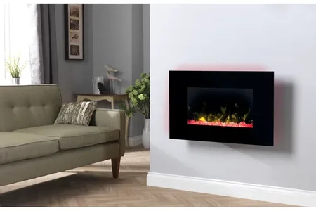 Dimplex Toluca Optiflame Wall Firewith Choiceof Fuel Bedsand Coloursand Bluetooth Speaker