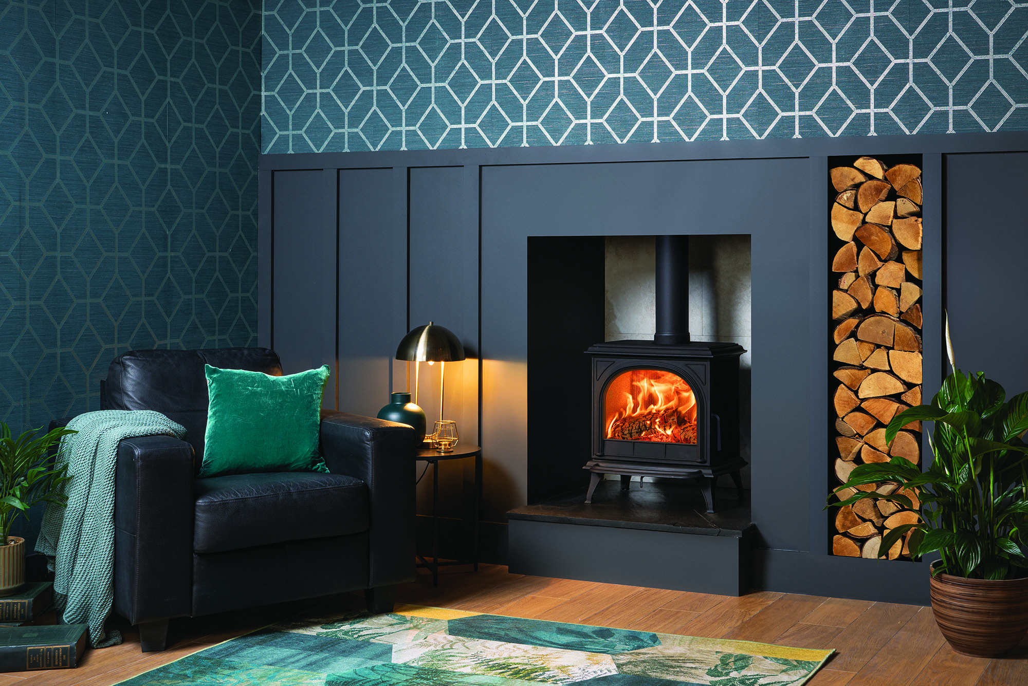 Huntingdon 30 Woodburning Stove With Clear Door