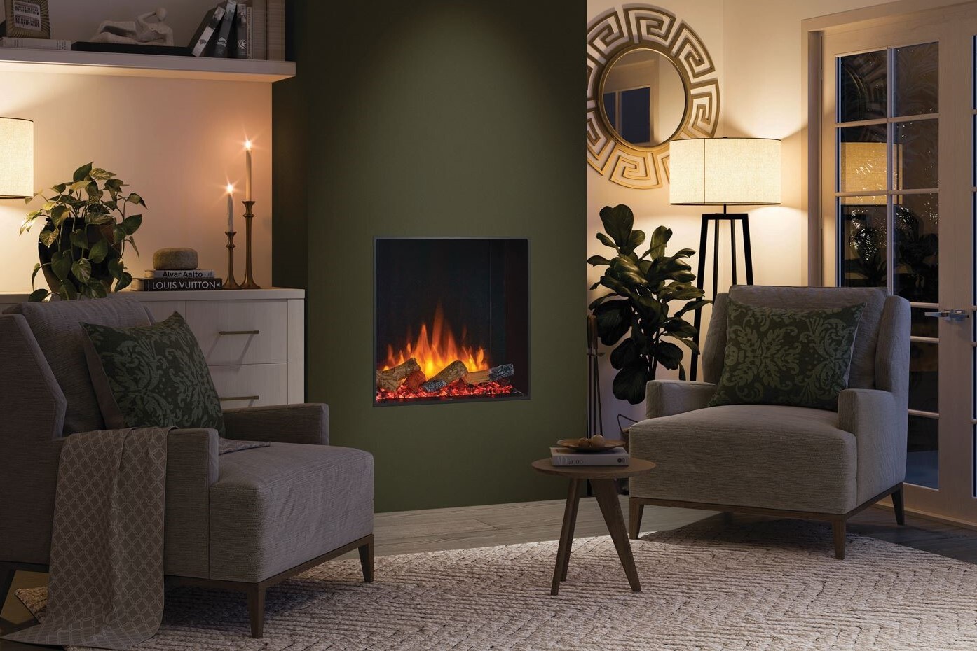 E Reflex 55 Rw With Oak Log Effect Shown As Single Sided Installation